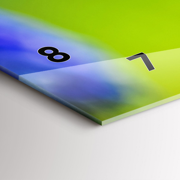 Vízszintes üvegóra Kék virágok