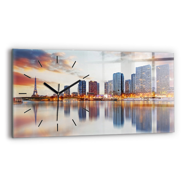 Vízszintes üvegóra Panoráma az Eiffel-toronnyal