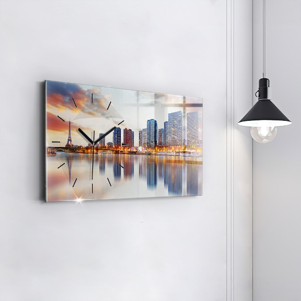 Vízszintes üvegóra Panoráma az Eiffel-toronnyal