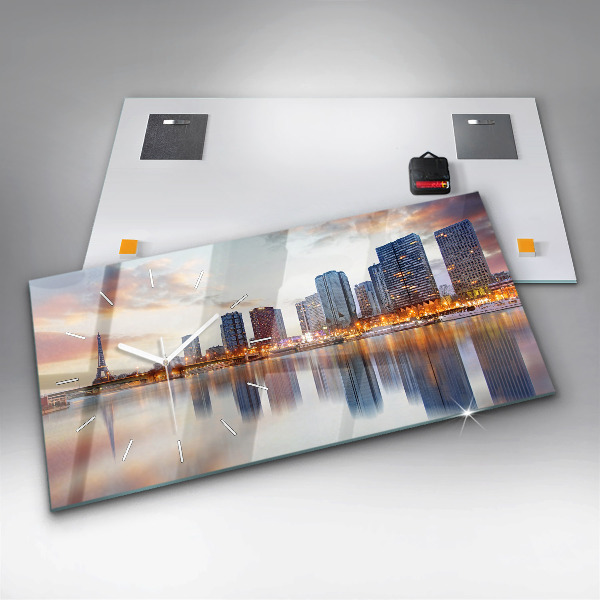 Vízszintes üvegóra Panoráma az Eiffel-toronnyal