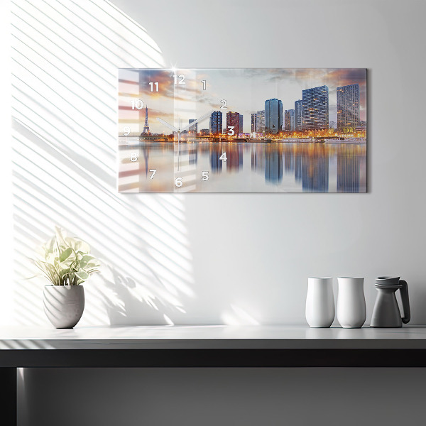 Vízszintes üvegóra Panoráma az Eiffel-toronnyal