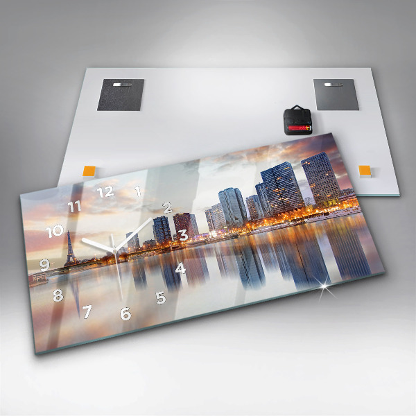 Vízszintes üvegóra Panoráma az Eiffel-toronnyal