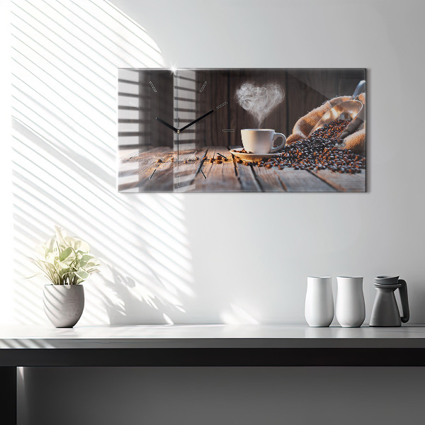 Vízszintes üvegóra Egy csésze kávét