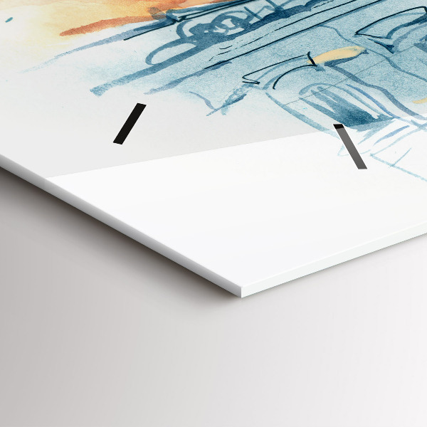 Vízszintes üvegóra Emberek akvarellben