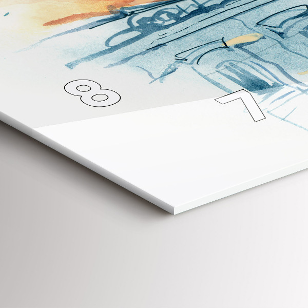 Vízszintes üvegóra Emberek akvarellben