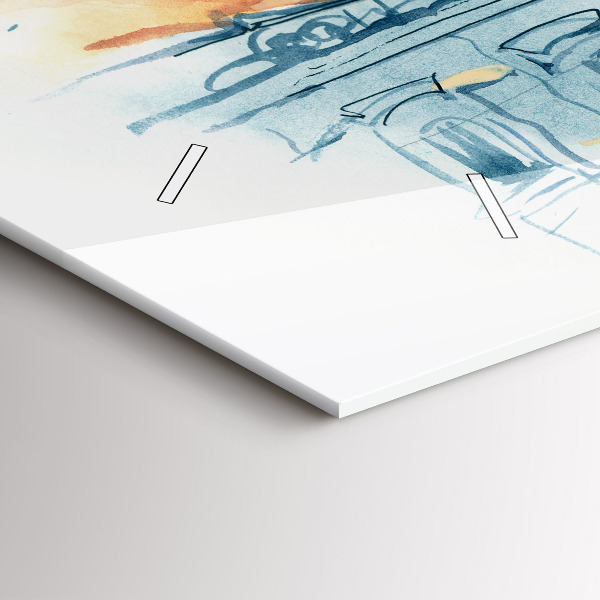 Vízszintes üvegóra Emberek akvarellben