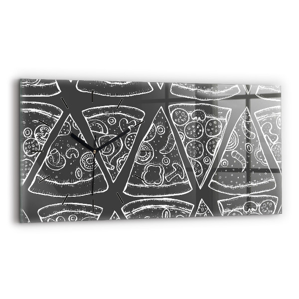 Vízszintes üvegóra Festett pizza