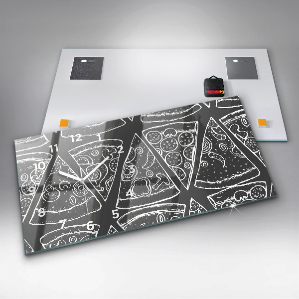 Vízszintes üvegóra Festett pizza