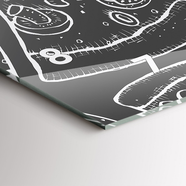 Vízszintes üvegóra Festett pizza