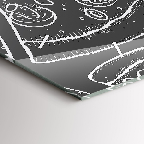 Vízszintes üvegóra Festett pizza