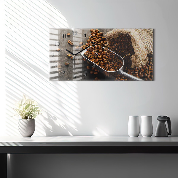 Vízszintes üvegóra Egy zacskó kávébab