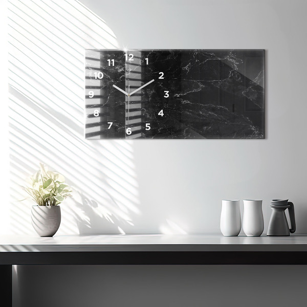 Vízszintes üvegóra Fekete márvány