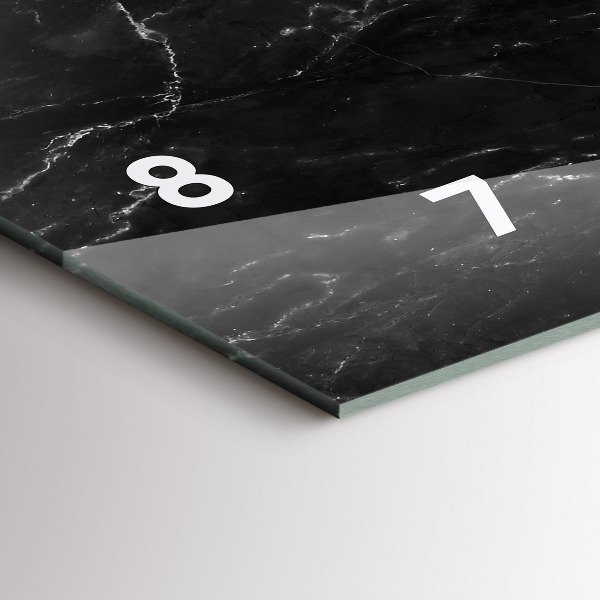 Vízszintes üvegóra Fekete márvány