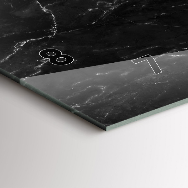 Vízszintes üvegóra Fekete márvány