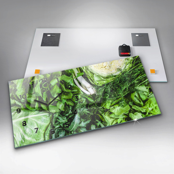 Vízszintes üvegóra Zöld zöldségek