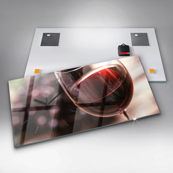 Vízszintes üvegóra Egy pohár vörösbor