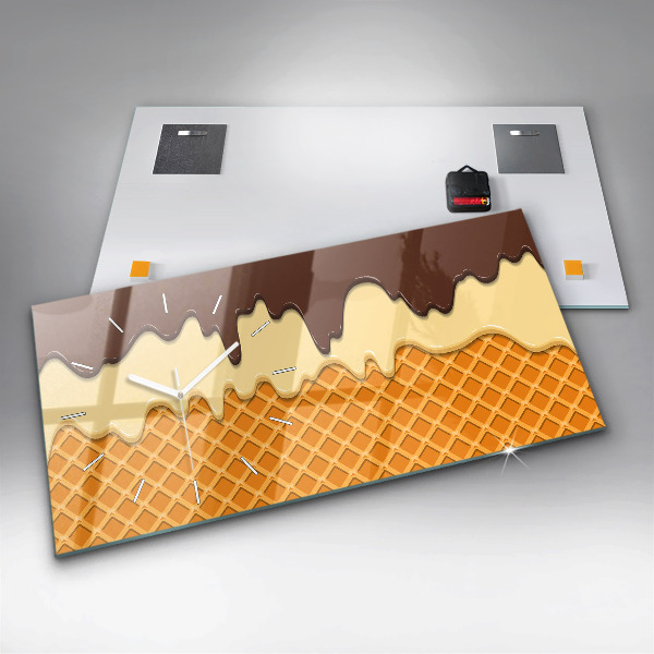 Vízszintes üvegóra Gofri és fagylalt