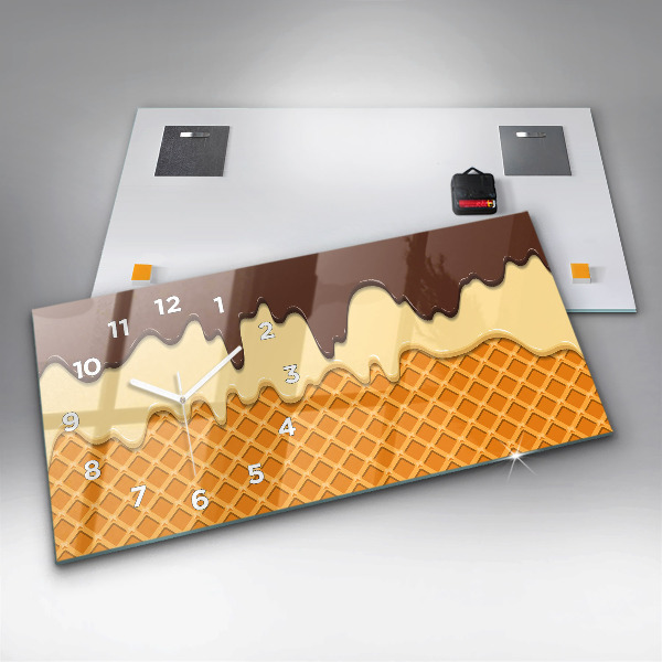 Vízszintes üvegóra Gofri és fagylalt