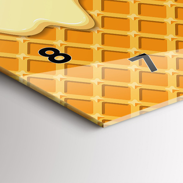 Vízszintes üvegóra Gofri és fagylalt