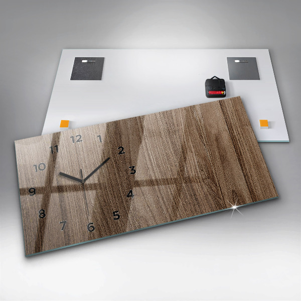 Vízszintes üvegóra Sötét fa