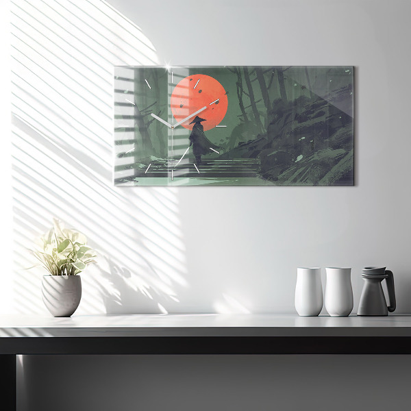 Vízszintes üvegóra Szamuráj az erdőben