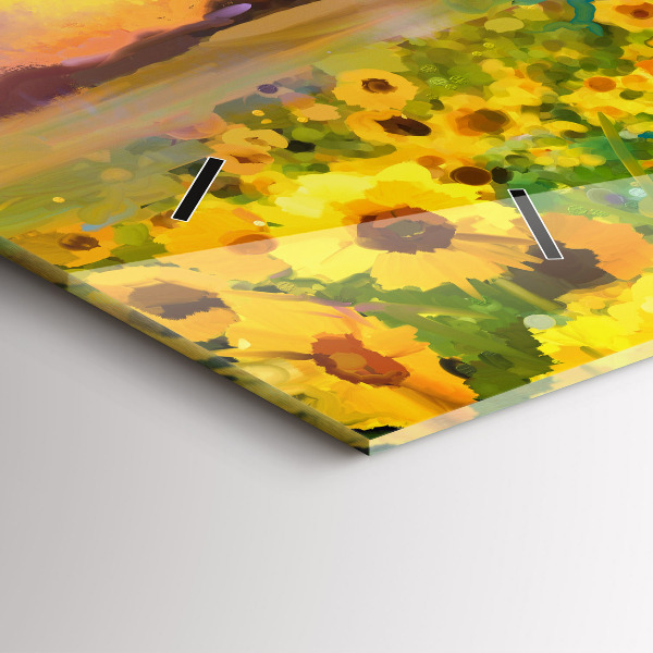 Vízszintes üvegóra Napraforgó mező