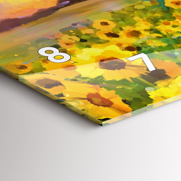 Vízszintes üvegóra Napraforgó mező