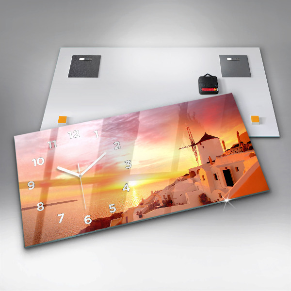 Vízszintes üvegóra Régi szélmalom Santoriniben