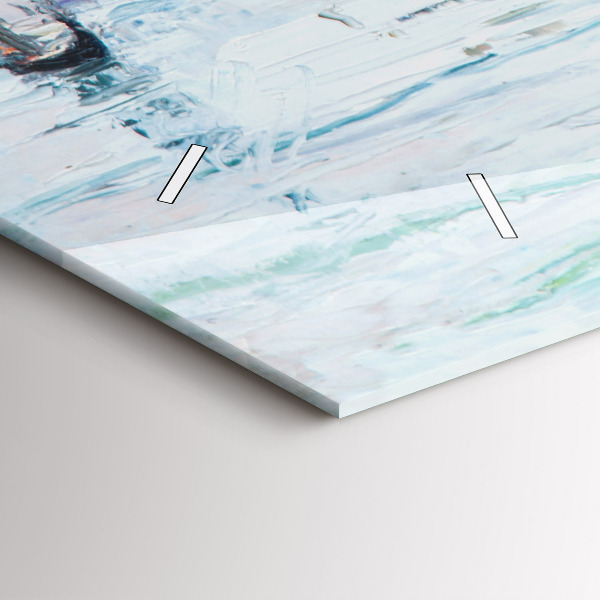 Vízszintes üvegóra Olajfestmény yacht tenger