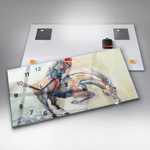 Vízszintes üvegóra Vágtázó lovak illusztráció