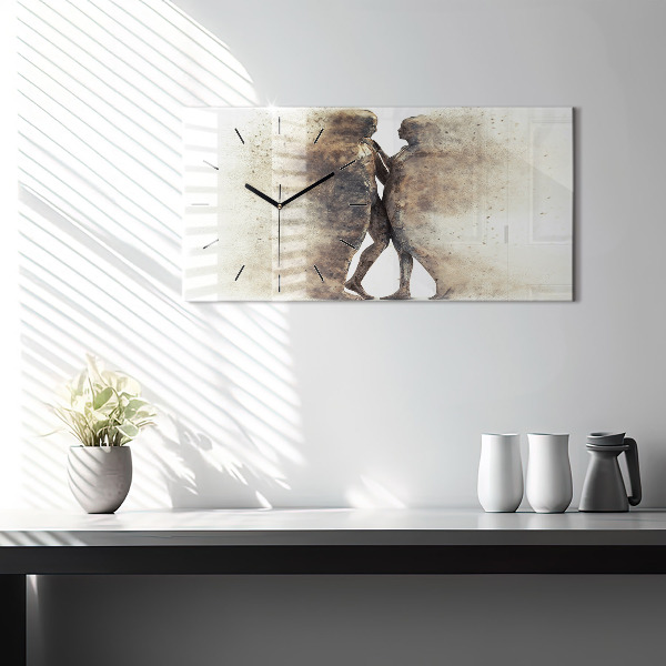 Vízszintes üvegóra Absztrakt emberek homok