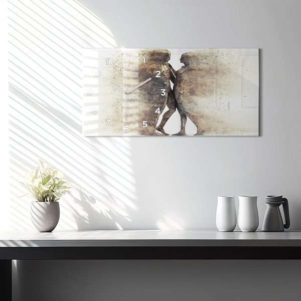 Vízszintes üvegóra Absztrakt emberek homok