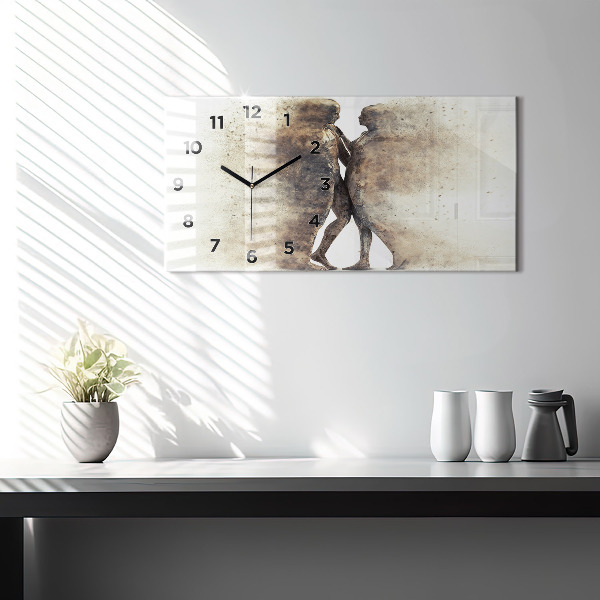 Vízszintes üvegóra Absztrakt emberek homok