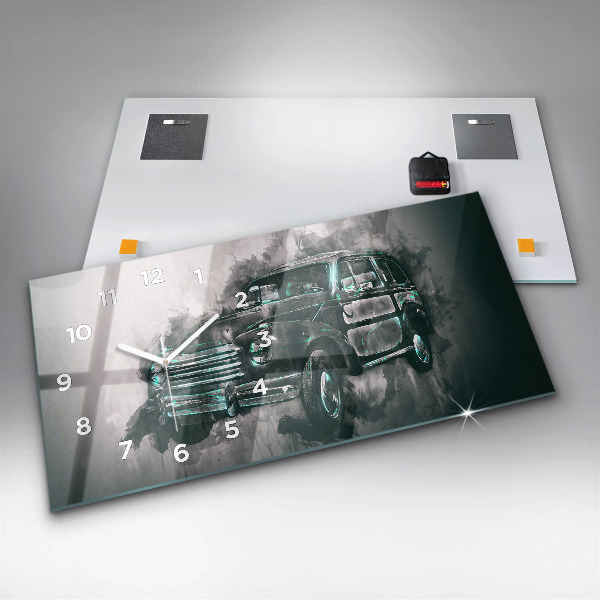 Vízszintes üvegóra Old School Car