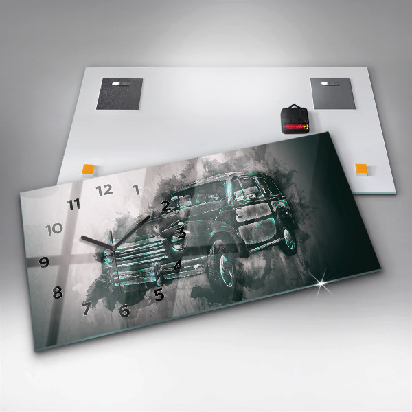 Vízszintes üvegóra Old School Car