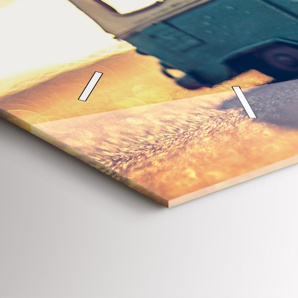 Vízszintes üvegóra Lakókocsi a tengerparton