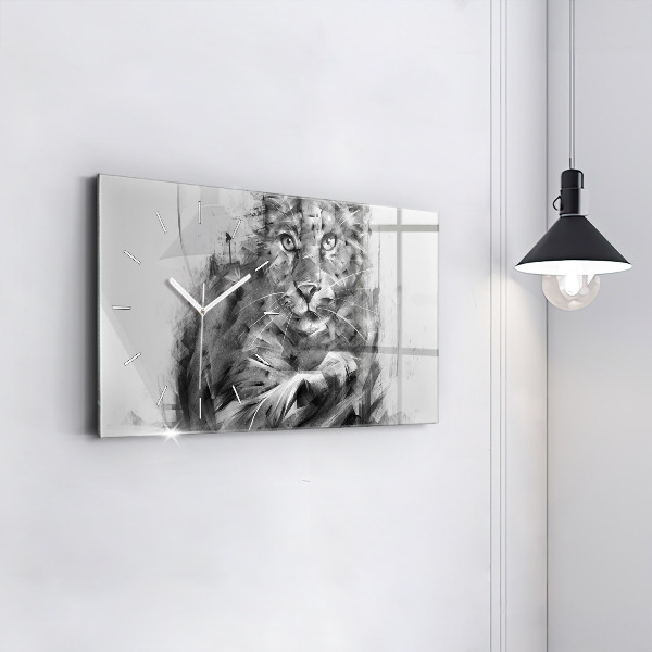 Vízszintes üvegóra Festett oroszlán