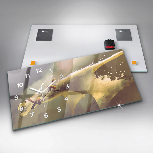 Vízszintes üvegóra Sárkánylovas illusztráció