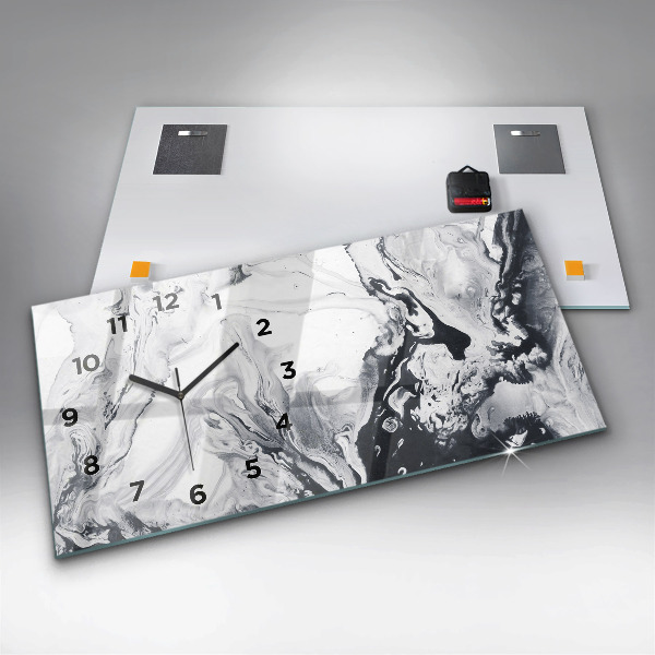 Vízszintes üvegóra Absztrakt tinta márvány