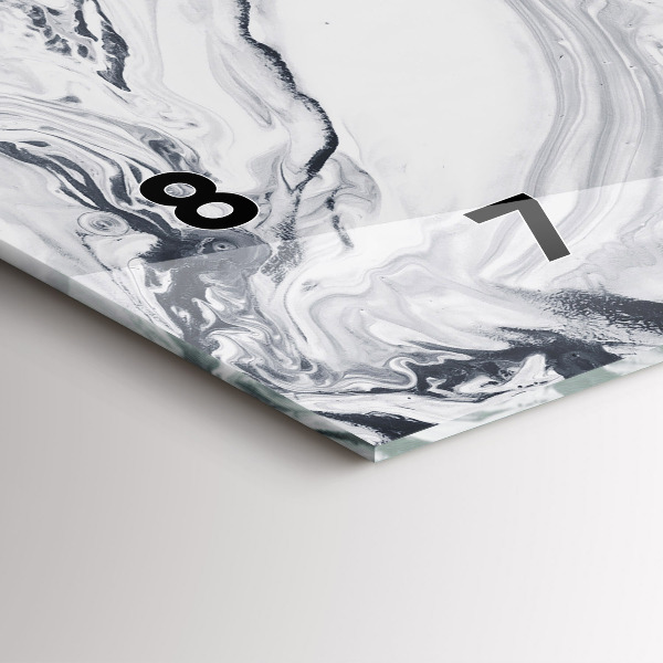Vízszintes üvegóra Absztrakt tinta márvány