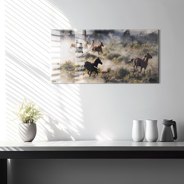 Vízszintes üvegóra Rohanó lovak csordája