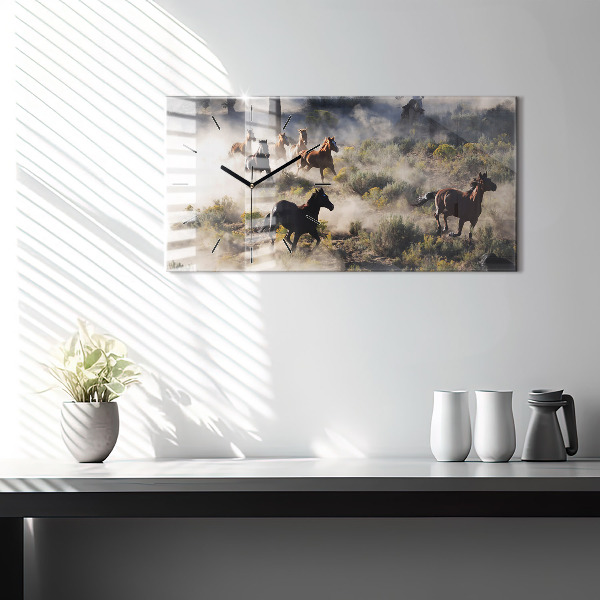 Vízszintes üvegóra Rohanó lovak csordája