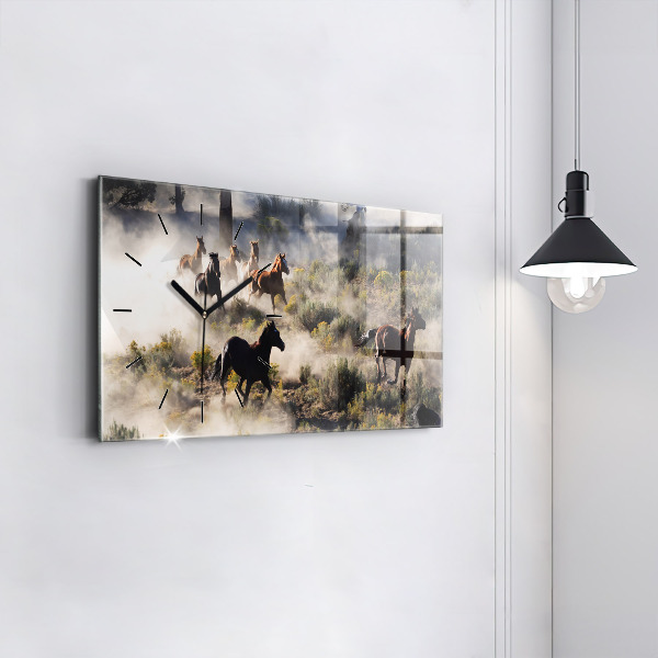 Vízszintes üvegóra Rohanó lovak csordája