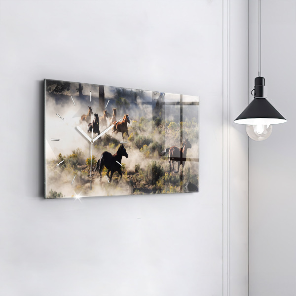 Vízszintes üvegóra Rohanó lovak csordája