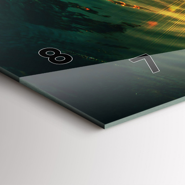 Vízszintes üvegóra Hullámok naplemente perspektívája