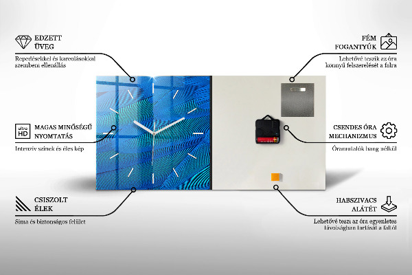 Vízszintes üvegóra Geometriai figurák