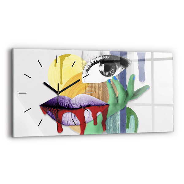 Vízszintes üvegóra Szürrealista kollázs