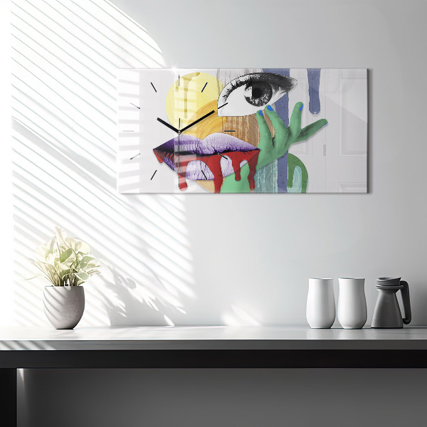 Vízszintes üvegóra Szürrealista kollázs