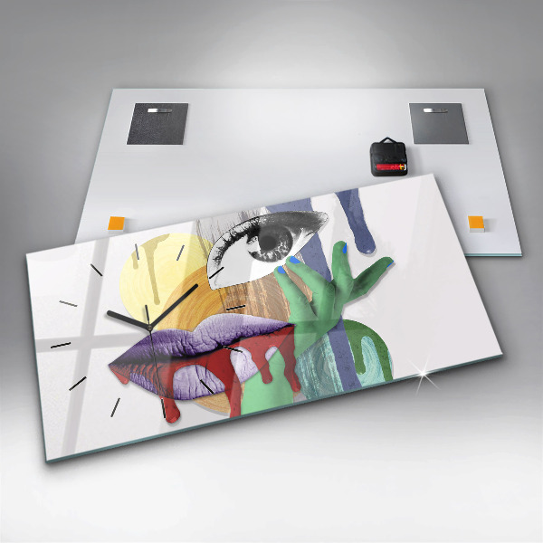 Vízszintes üvegóra Szürrealista kollázs