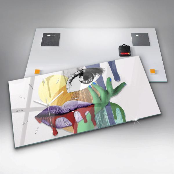 Vízszintes üvegóra Szürrealista kollázs